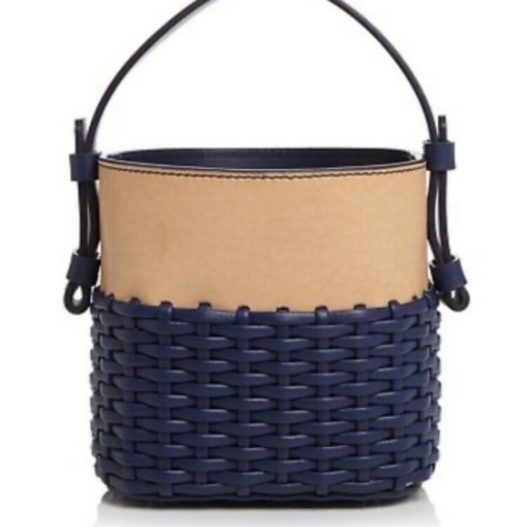 Nico Giani Adenia Small Navy Tan Bucket Bag Leather - Picture 1 of 10